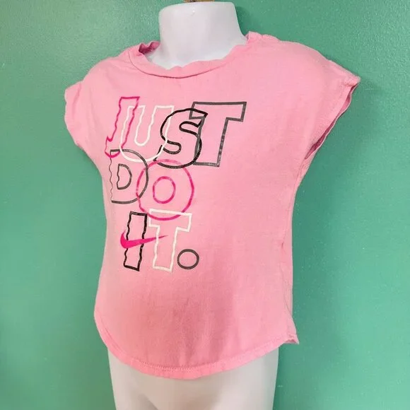 Nike Light Pink “Just Do It” Graphic Tee Toddler Girls Size 4T - Picture 4 of 7